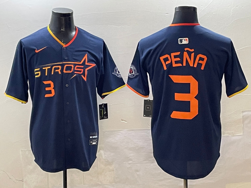 Men's Houston Astros Jeremy Pena #3 Navy 2025 City Connect Limited Player Jersey