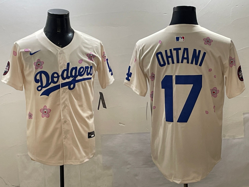 Men's Los Angeles Dodgers Shohei Ohtani #17 Cream Alternate Replica Player Jersey