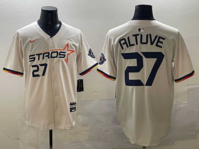 Men's Houston Astros Jose Altuve #27 Cream 2025 City Connect Limited Player Jersey