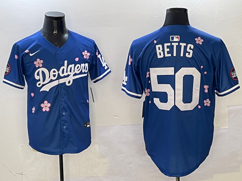 Men's Los Angeles Dodgers Mookie Betts #50 Royal Alternate Replica Player Jersey
