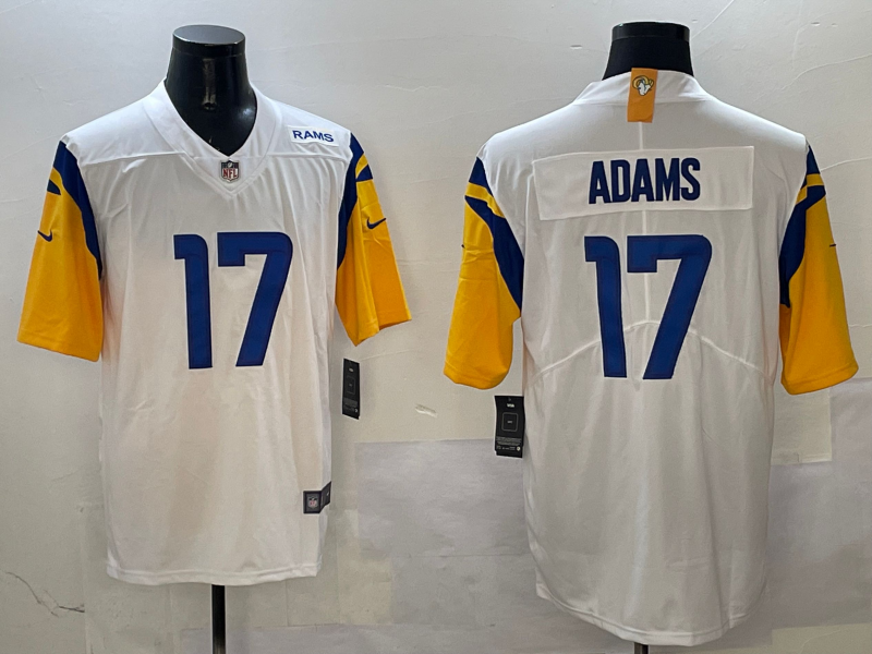 Men's Los Angeles Rams Davante Adams #17 White Game Player Jersey