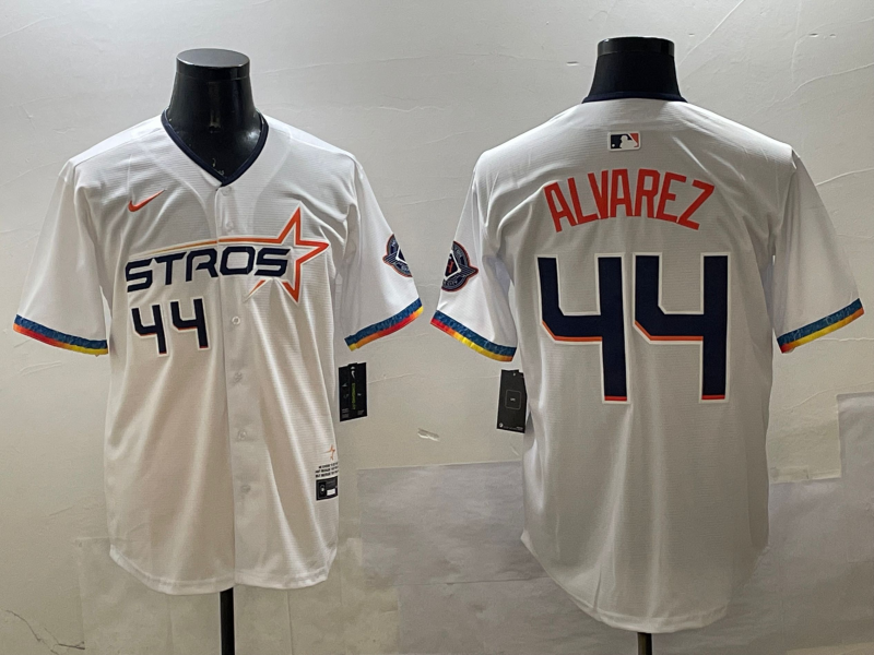 Men's Houston Astros Yordan Alvarez #44 White 2025 City Connect Limited Player Jersey