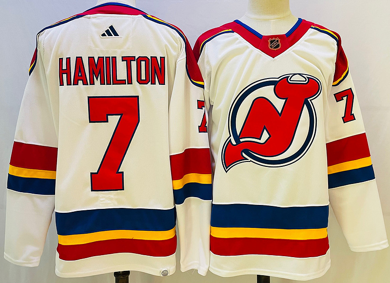 Men's New Jersey Devils Dougie Hamilton #7 White Game jersey