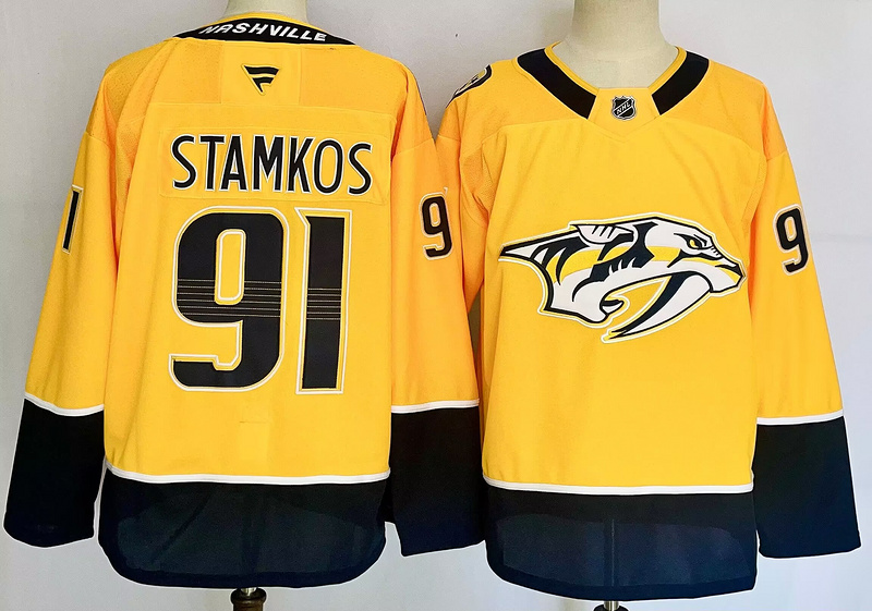 Men's Nashville Predators Steven Stamkos #91 Yellow Game jersey