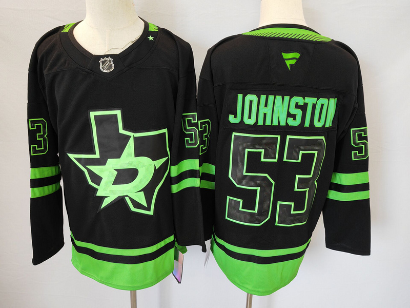 Men's Dallas Stars Wyatt Johnston #53 Black Player Game jersey