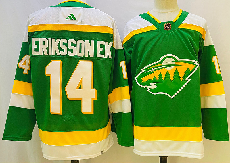 Men's Minnesota Wild Joel Eriksson Ek #14 Green Player Game jersey