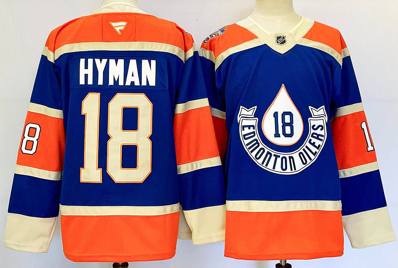 Men's Edmonton Oilers Zach Hyman #18 Blue Game jersey