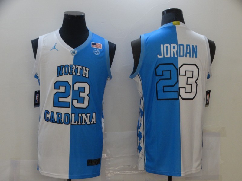 Men's North Carolina Tar Heels Michael Jordan #23 White/Blue Game Jersey