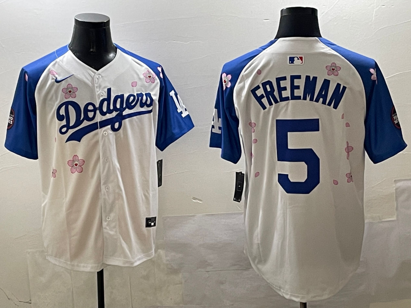 Men's Los Angeles Dodgers Freddie Freeman #5 White Alternate Team Jersey