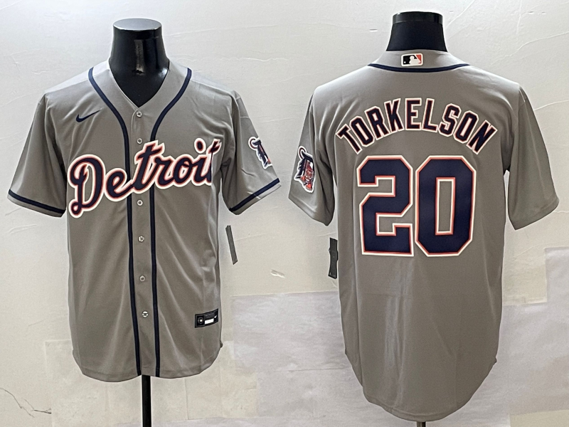 Men's Detroit Tigers Spencer Torkelson #20 Gray Replica Player Jersey