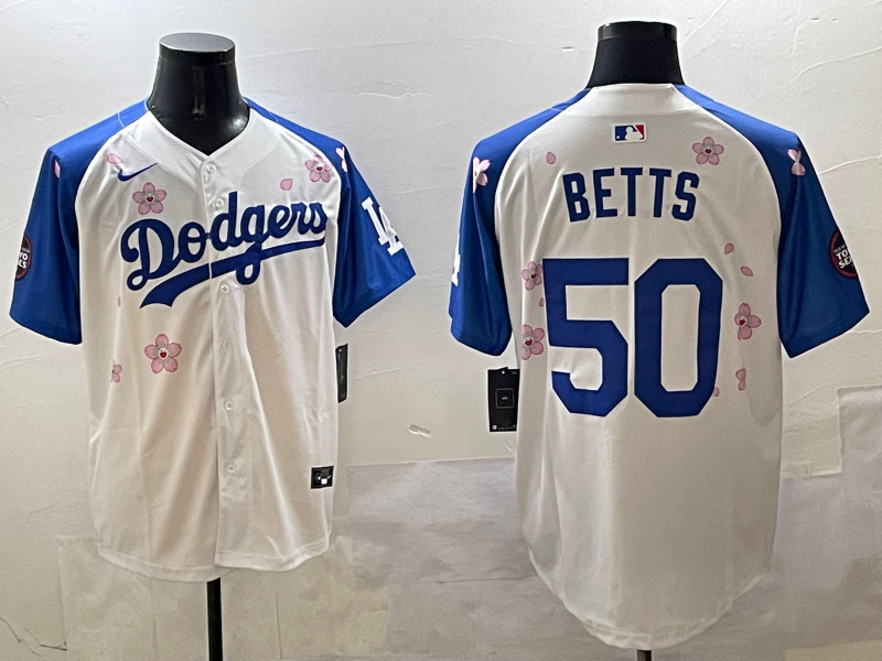 Men's Los Angeles Dodgers Mookie Betts White Replica Player Jersey