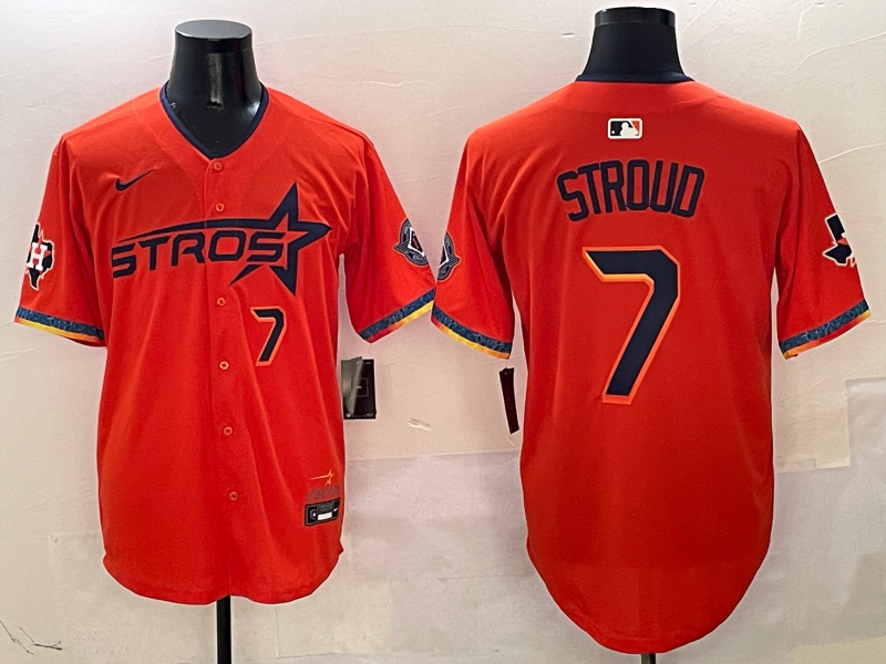 Men's Houston Astros C.J. Stroud #7 Orange 2025 City Connect Limited Player Jersey