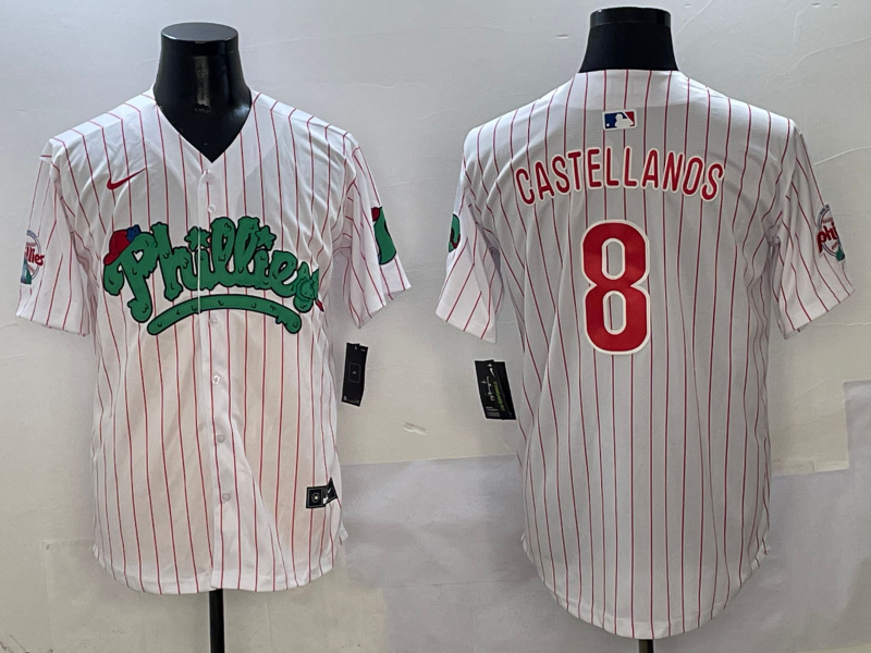 Men's Philadelphia Phillies Nick Castellanos #8 White Player Jersey