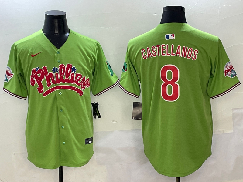 Men's Philadelphia Phillies Nick Castellanos #8 Green Player Jersey
