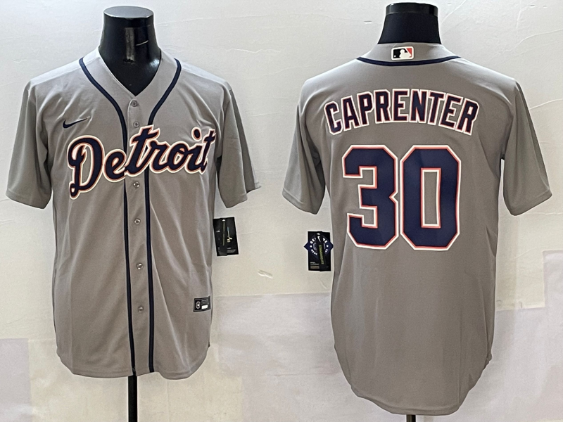 Men's Detroit Tigers Kerry Carpenter #30 Gray Replica Player Jersey