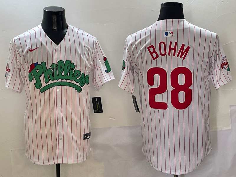 Men's Philadelphia Phillies Alec Bohm #28 White Player Jersey