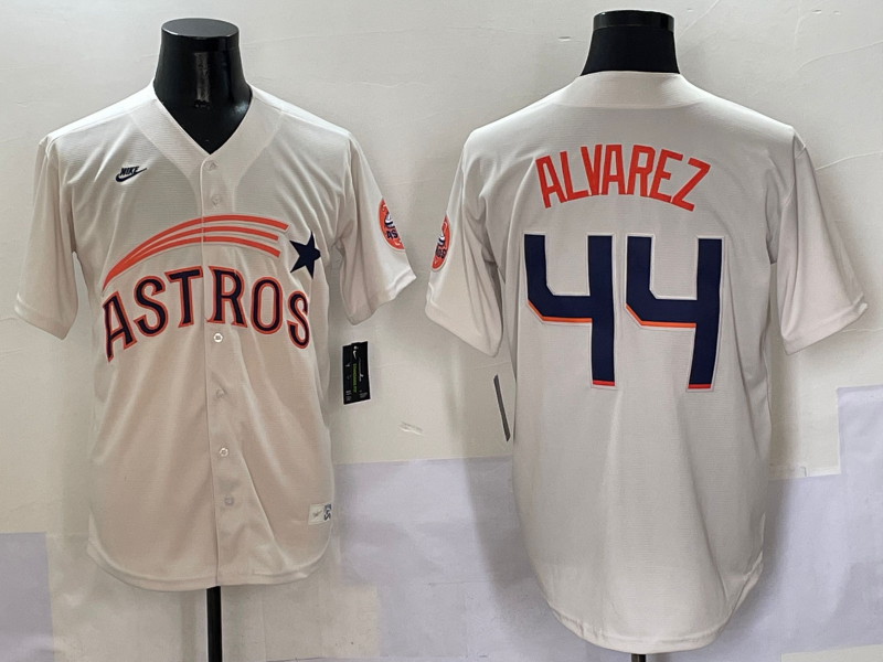 Men's Houston Astros Yordan Alvarez #44 Cream Player Jersey