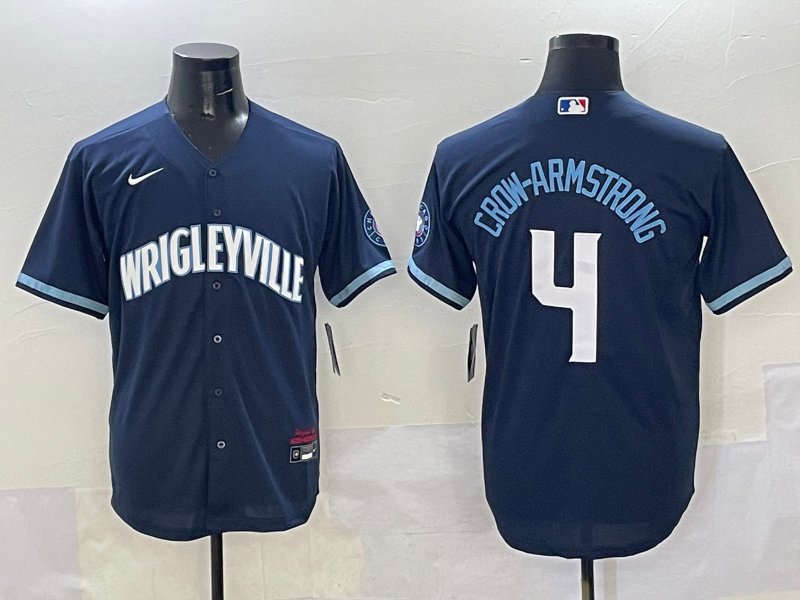 Men's Chicago Cubs Pete Crow-Armstrong #4 Navy City Connect Limited Player Jersey