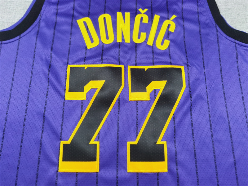 Men's Los Angeles Lakers Luka Doncic #77 Purple Swingman Jersey