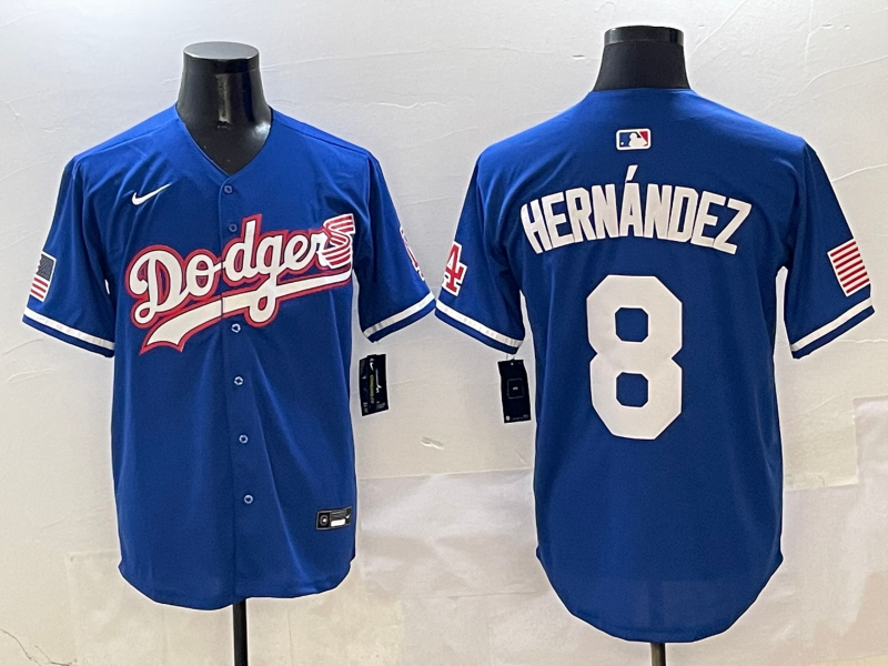 Men's Los Angeles Dodgers Enrique Hernandez #8 Royal Team Jersey