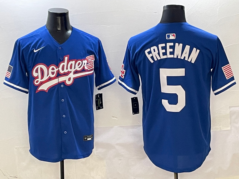 Men's Los Angeles Dodgers Freddie Freeman #5 Royal Player Jersey