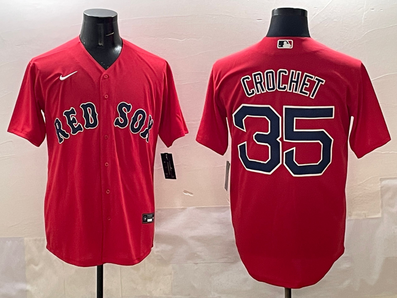 Men's Boston Red Sox Garrett Crochet #35 Red Limited Player Jersey