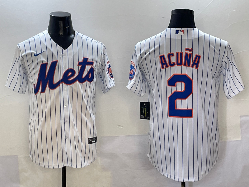 Men's New York Mets Luisangel Acuna #2 White Home Replica Player Jersey