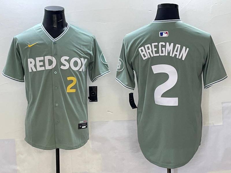 Men's Boston Red Sox Alex Bregman #2 Gray 2025 City Connect Limited Player Jersey