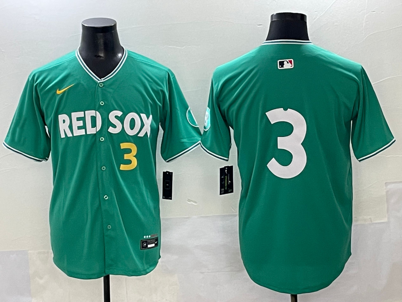 Men's Boston Red Sox Ceddanne Rafaela #3 Green 2025 City Connect Limited Player Jersey