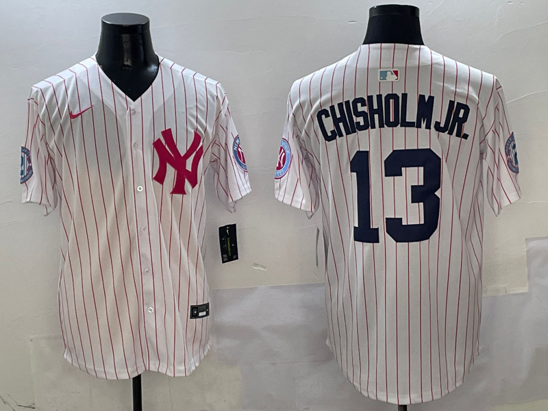 Men's New York Yankees Jazz Chisholm Jr. #13 White Team Player Jersey