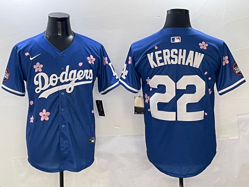 Men's Los Angeles Dodgers Clayton Kershaw #22 Royal Player Jersey