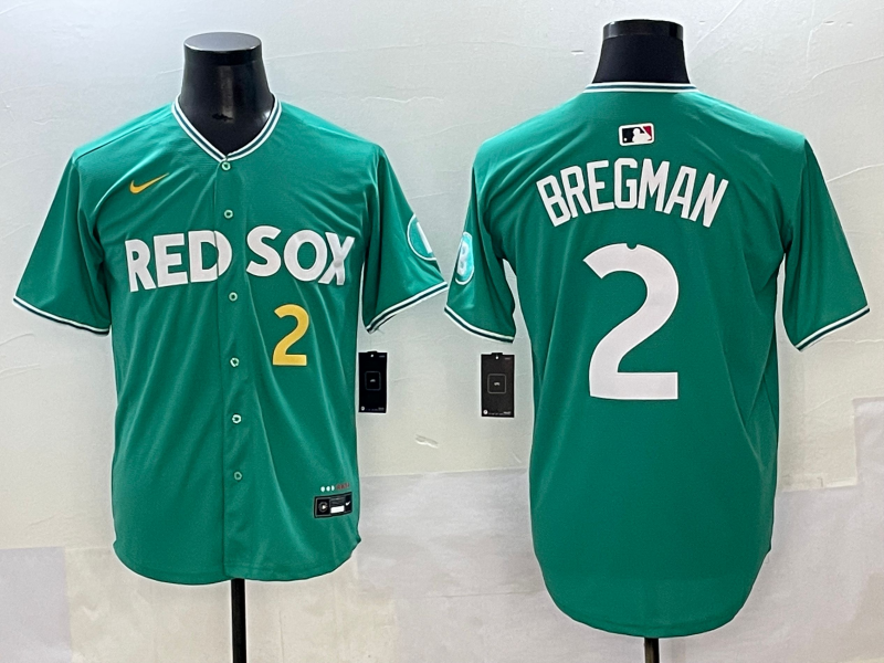 Men's Boston Red Sox Alex Bregman #2 Green 2025 City Connect Replica Player Jersey