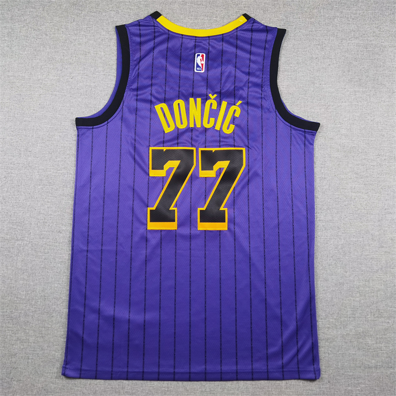 Men's Los Angeles Lakers Luka Doncic #77 Purple Swingman Jersey