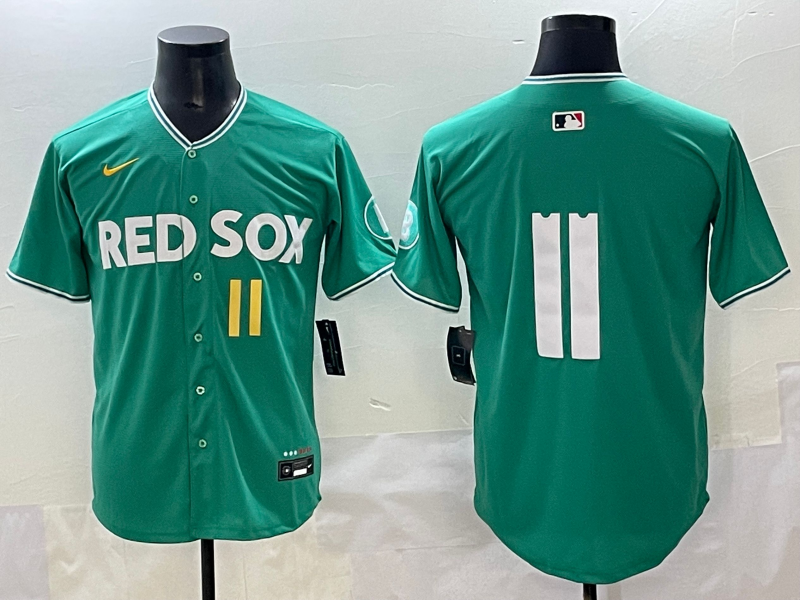 Men's Boston Red Sox Rafael Devers #11 Green 2025 City Connect Limited Player Jersey