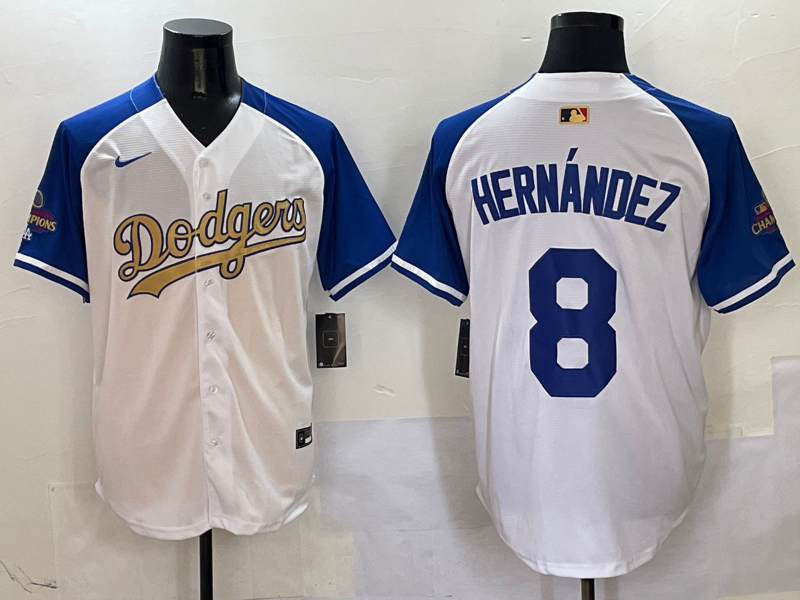 Men's Los Angeles Dodgers Enrique Hernandez #8 White Team Jersey