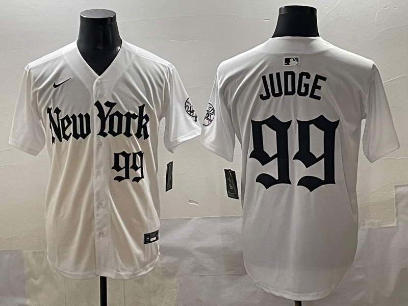 Men's New York Yankees Aaron Judge #99 White Team Game Player Jersey