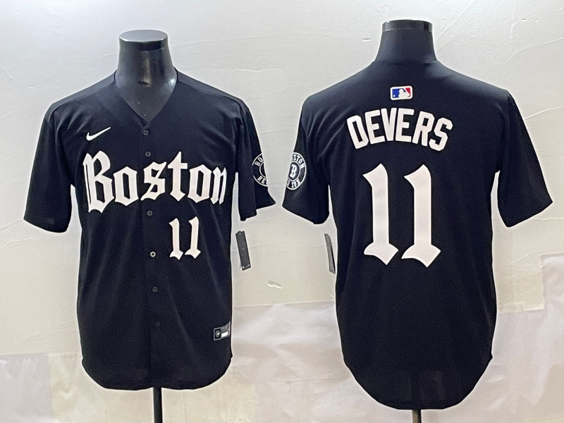 Men's Boston Red Sox Rafael Devers #11 Black Replica Player Jersey