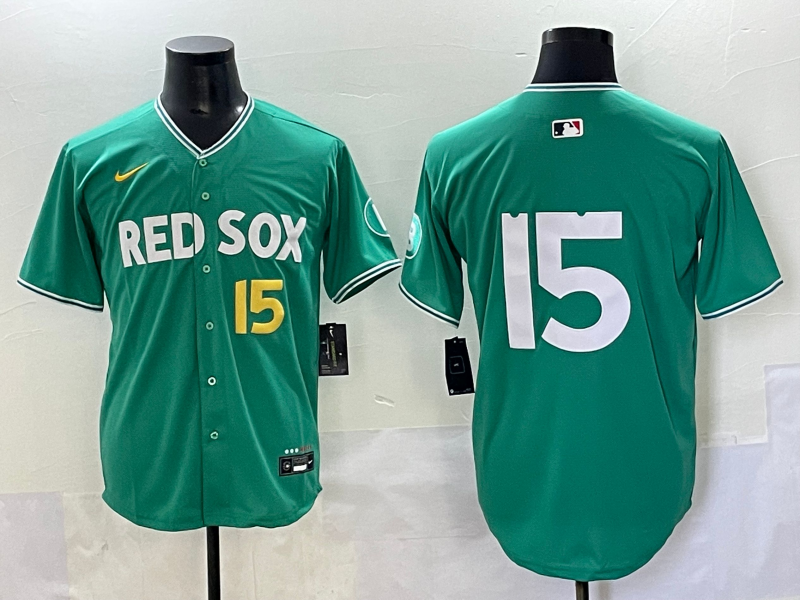 Men's Boston Red Sox Dustin Pedroia #15 Green 2025 City Connect Limited Player Jersey