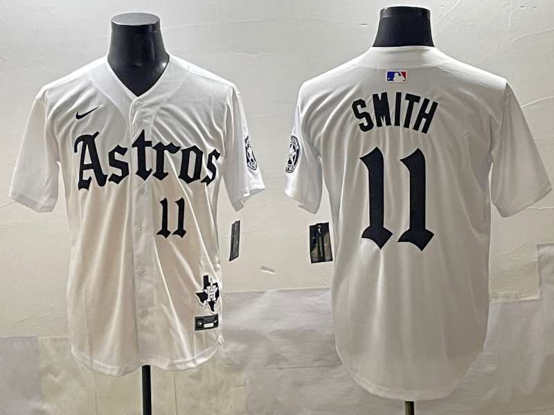 Men's Houston Astros Cam Smith #11 White Team Player Jersey