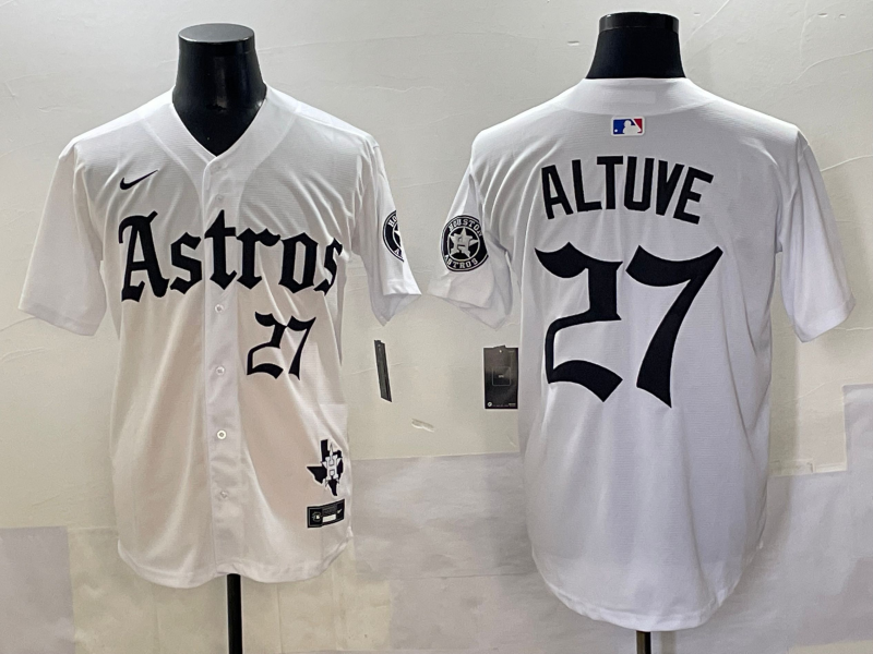 Men's Houston Astros Jose Altuve #27 White Team Player Jersey