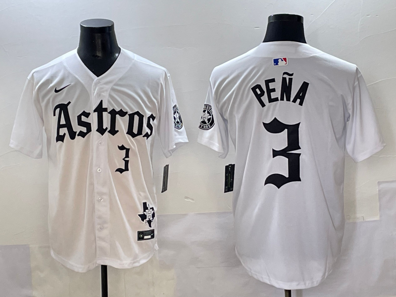Men's Houston Astros Jeremy Pena #3 White Team Player Jersey