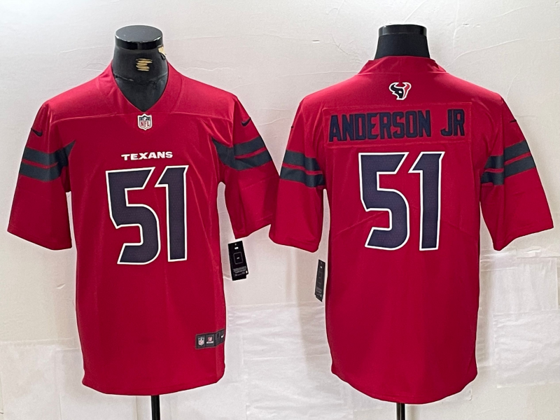 Men's Houston Texans Will Anderson Jr. #51 Red Alternate Game Jersey