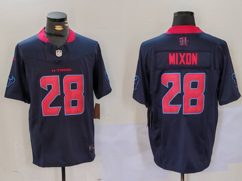 Men's Houston Texans Joe Mixon #28 Navy 2nd Alternate Game Jersey