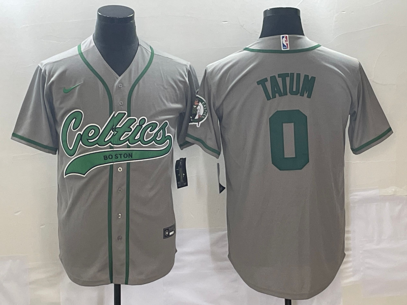 Men's Boston Celtics Jayson Tatum #0 Gray Replica Player Jersey