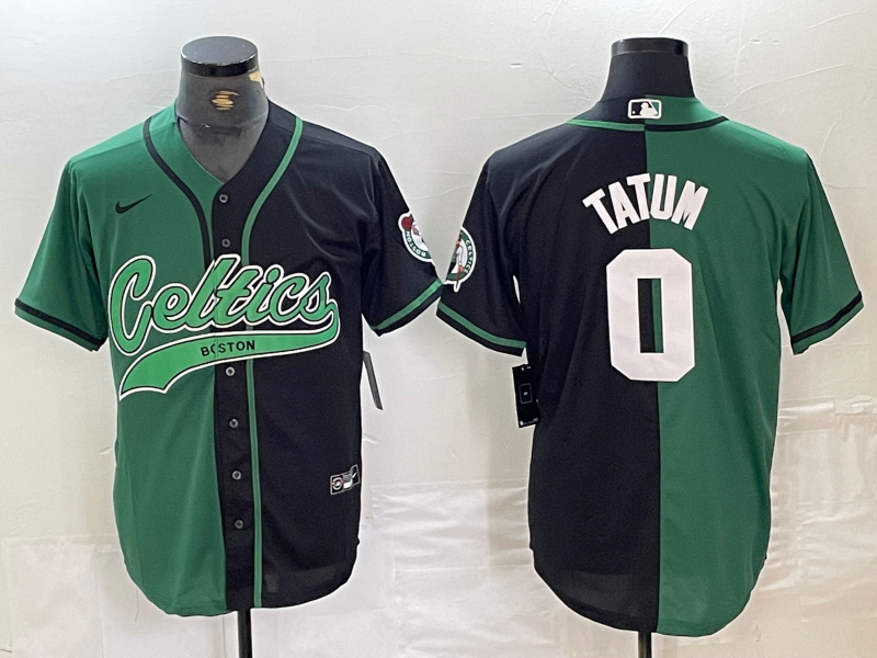 Men's Boston Celtics Jayson Tatum #0 Green/Black Replica Player Jersey