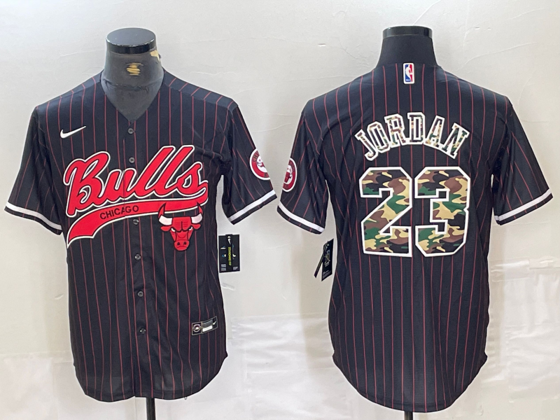 Men's Chicago Bulls Michael Jordan #23 Black Replica Player Jersey