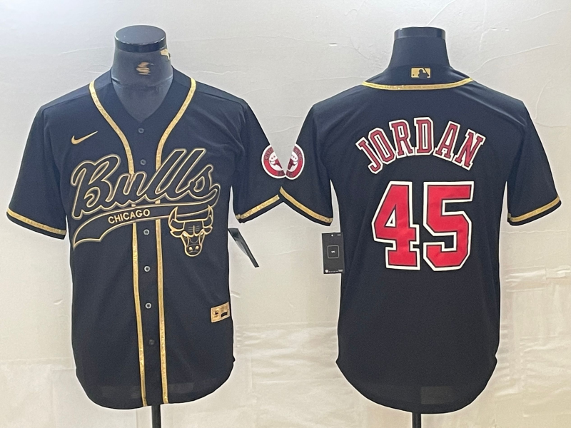 Men's Chicago Bulls Michael Jordan #45 Black Alternate Player Jersey