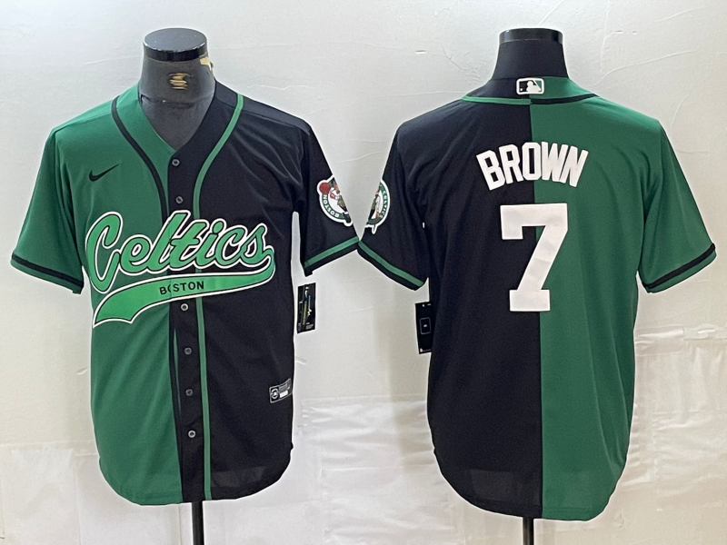Men's Boston Celtics Jaylen Brown #7 Green/Black Replica Player Jersey