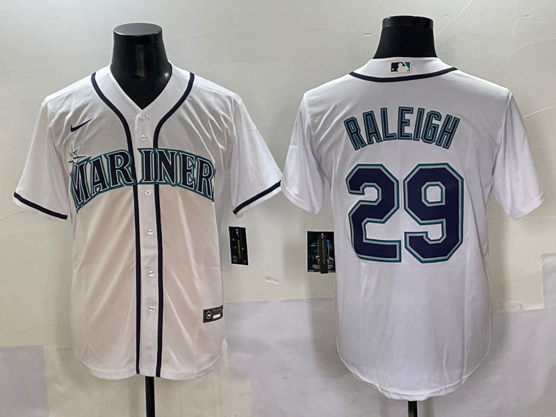 Men's Seattle Mariners Cal Raleigh #29 White Home Replica Player Jersey