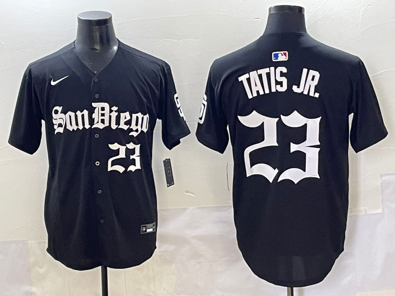 Men's San Diego Padres Fernando Tatis Jr. #23 Black Replica Game Jersey